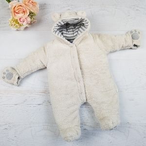Jojo Maman Bebe Bear Fleece Baby One-Piece NB